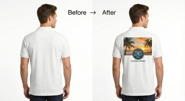 Premium custom polo T-shirt with personalized image or text printing, ideal for office wear, corporate branding, gifting, and everyday use