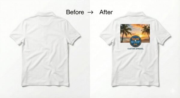 Premium custom polo T-shirt with personalized image or text printing, ideal for office wear, corporate branding, gifting, and everyday use