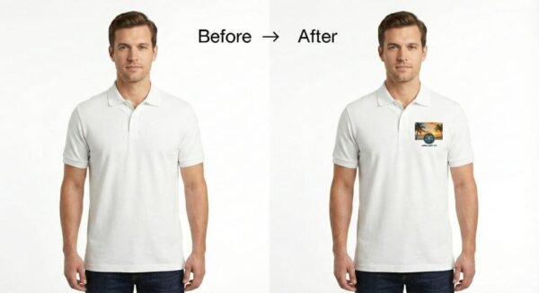 Premium custom polo T-shirt with personalized image or text printing, ideal for office wear, corporate branding, gifting, and everyday use