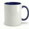 Personalized inner color mug with black interior and handle