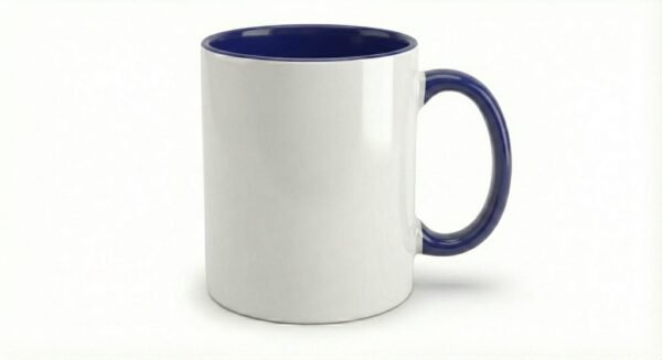 Personalized inner color mug with black interior and handle