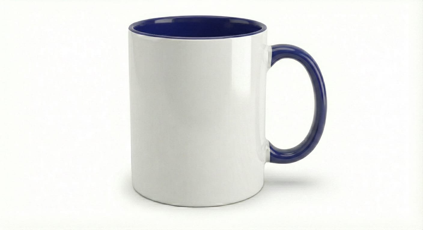 Personalized inner color mug with black interior and handle