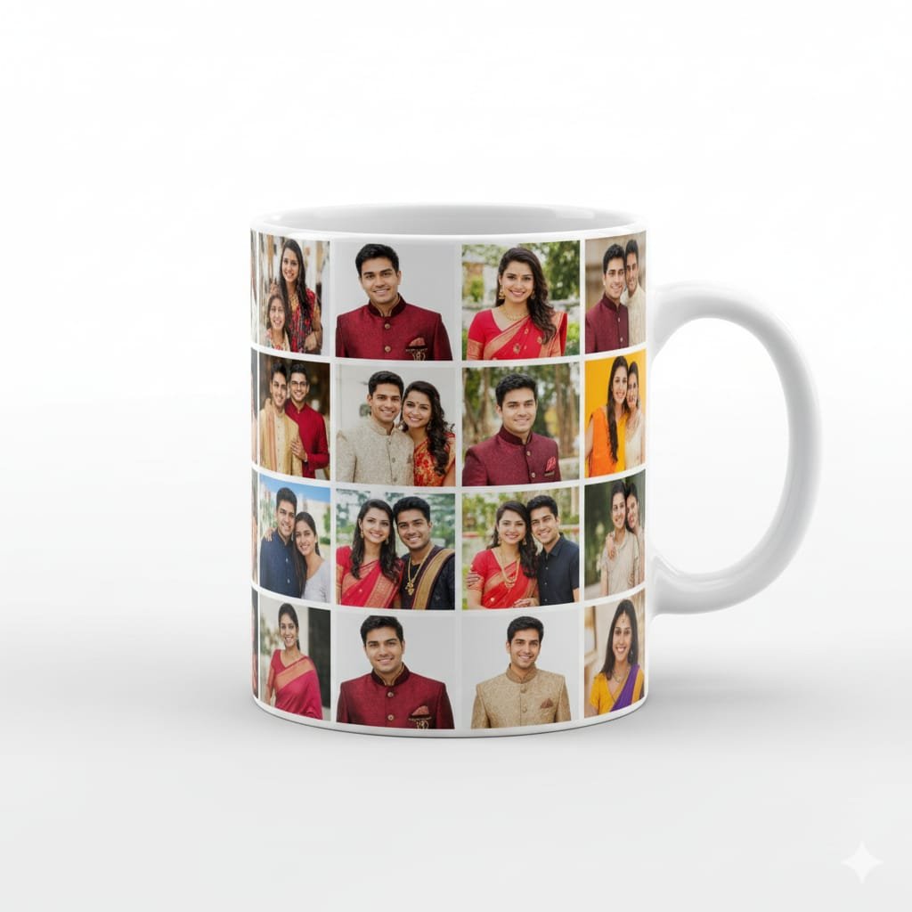 personalized photo collage mug with custom couple photos