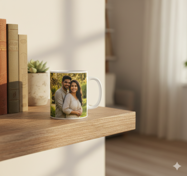 on a ledge personalized unbreakable polymer mug