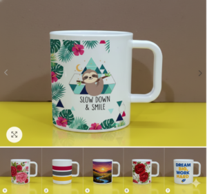 personalized unbreakable polymer sublimation mug with a modern design