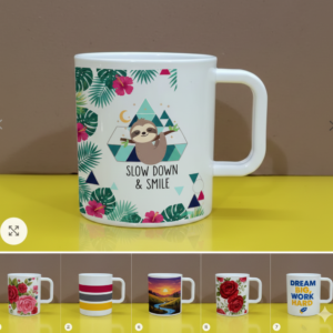 personalized unbreakable polymer sublimation mug with a modern design
