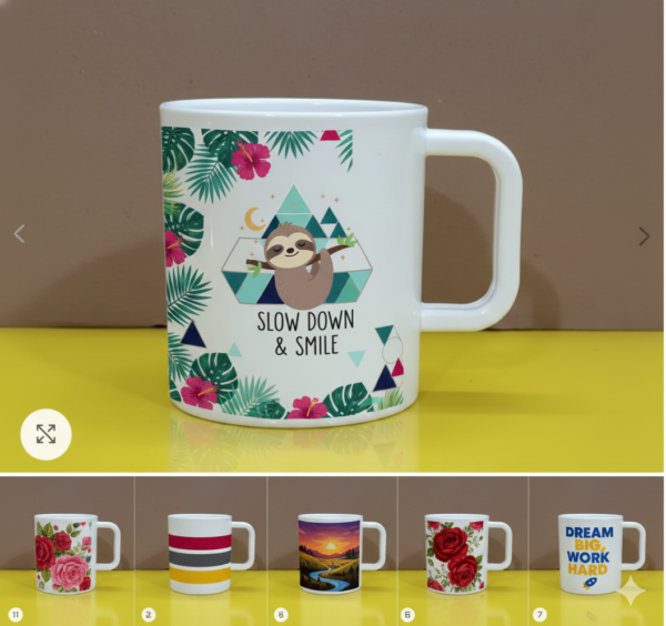 personalized unbreakable polymer sublimation mug with a modern design